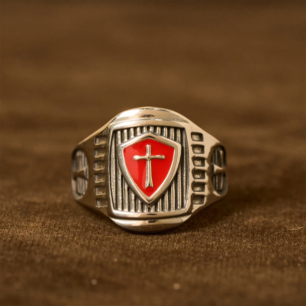 Christianartworkshop Templar Shield Cross Ring - A Sacred Emblem of Valor and Faith - image 2
