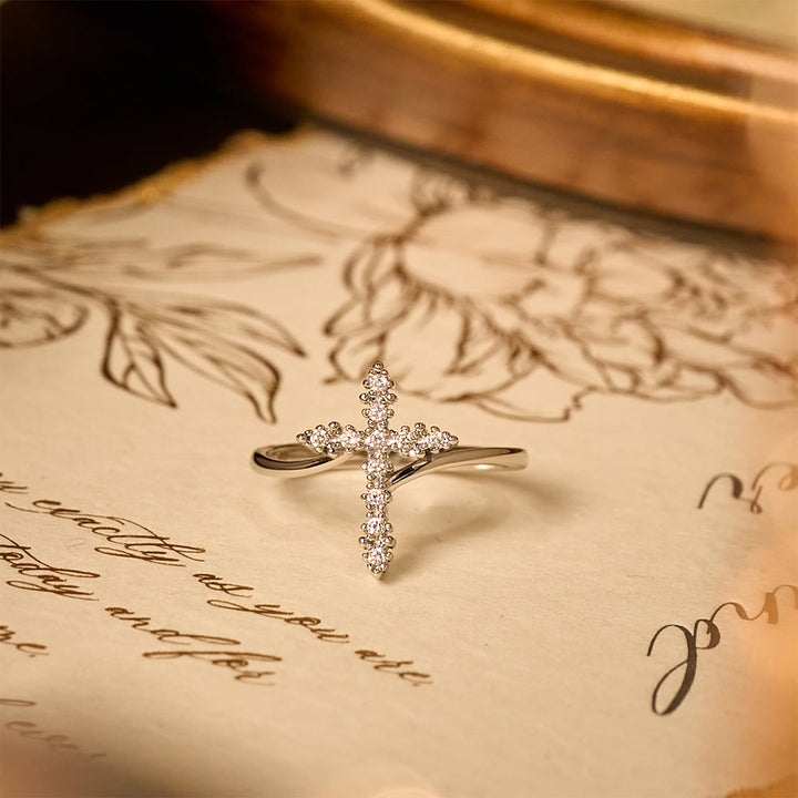 FREE Today:  Cross Ring with Clustered Cubic Zirconia Accents: Embody His Gentle Grace - image 9