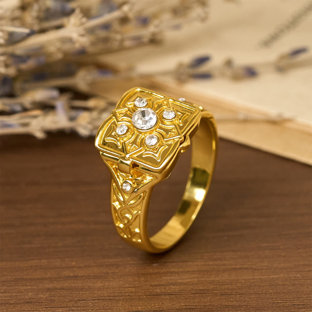 Christianartworkshop Locket Cross Ring: Devotion & Sacred Keepsake - US 13 - image 0