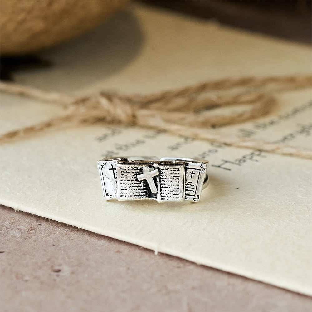 Christianartworkshop Bible Ring with Cross: A Sacred Companion of Faith - image 4