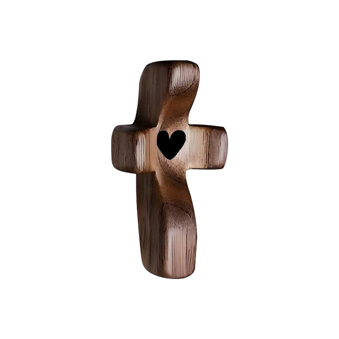 Christianartworkshop Modern Style Walnut Multicolor Thumb Cross Praying Handle Ornaments - Deep-black - image 2