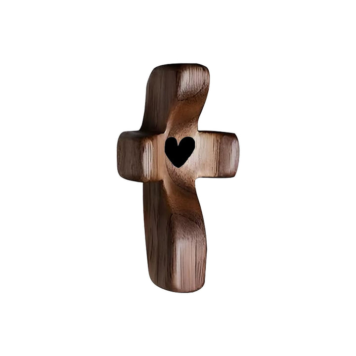 Christianartworkshop Modern Style Walnut Multicolor Thumb Cross Praying Handle Ornaments - Deep-black - image 2