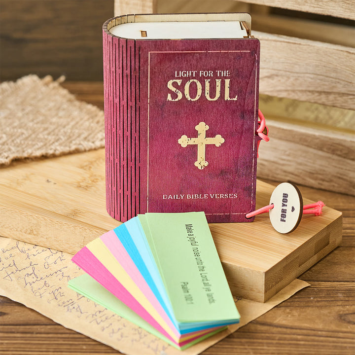 Christianartworkshop Handmade Wooden Verse Card Box: Quiet Reminder of Comfort & Grace - Verse Card Box - image 0