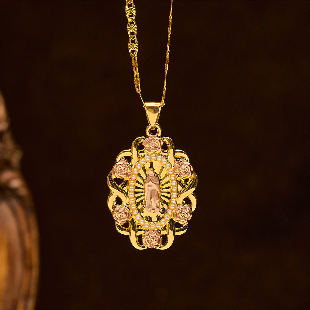 FREE Today: Rose Accent Our Lady Oval Necklace: A Daily Reminder of Her Intercession - image 3
