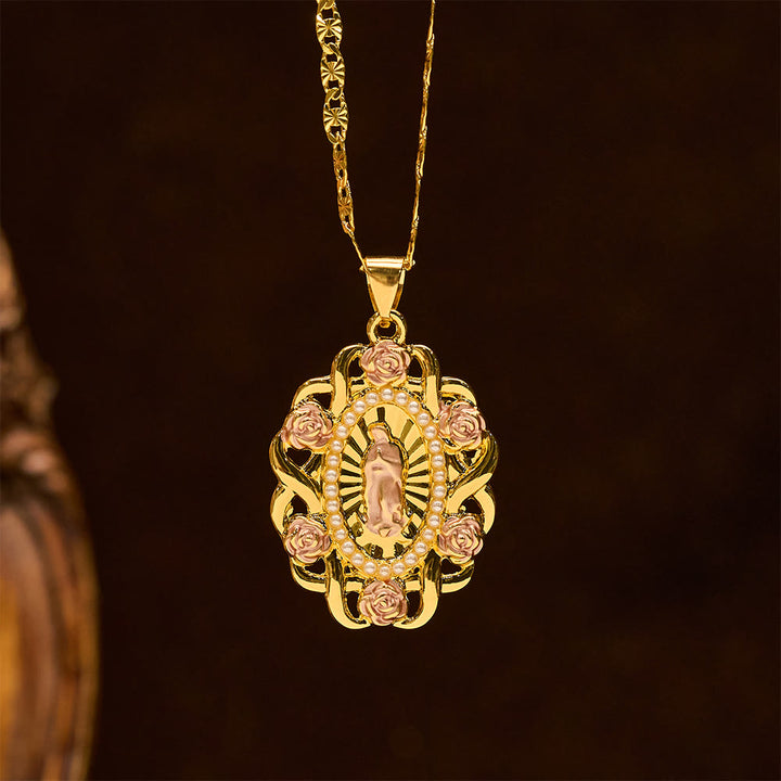 FREE Today: Rose Accent Our Lady Oval Necklace: A Daily Reminder of Her Intercession - image 3