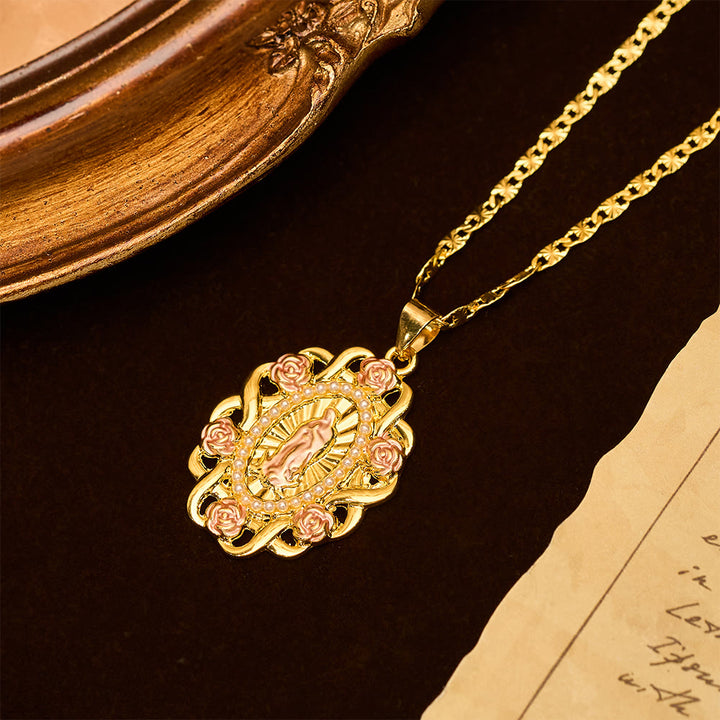 FREE Today: Rose Accent Our Lady Oval Necklace: A Daily Reminder of Her Intercession - image 4