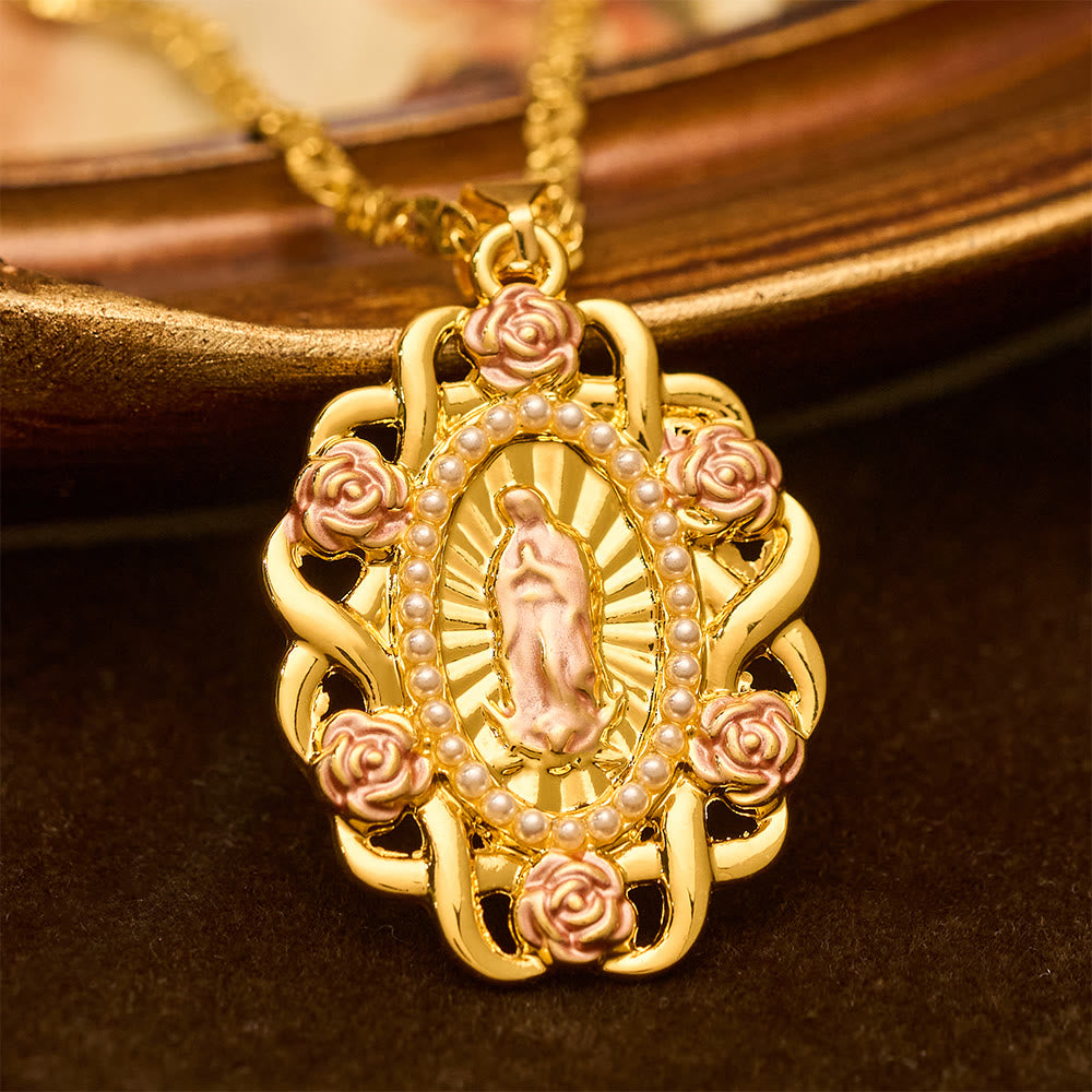 FREE Today: Rose Accent Our Lady Oval Necklace: A Daily Reminder of Her Intercession - image 1