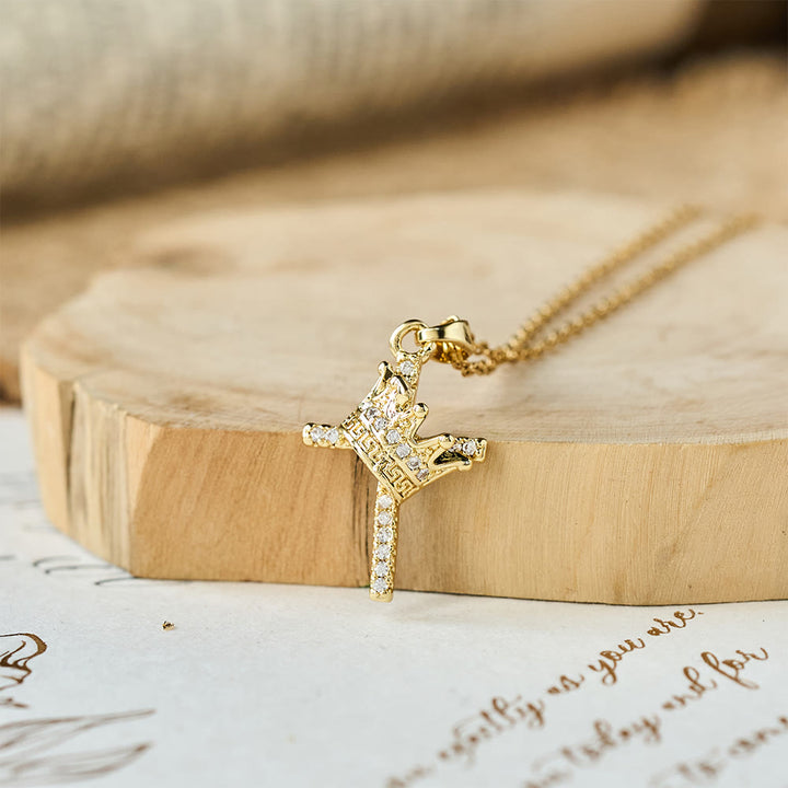 FREE Today: Cross & Crown Sparkle Necklace (2 Sizes): Embody Faith and Regal Devotion - Golden (S) - image 8