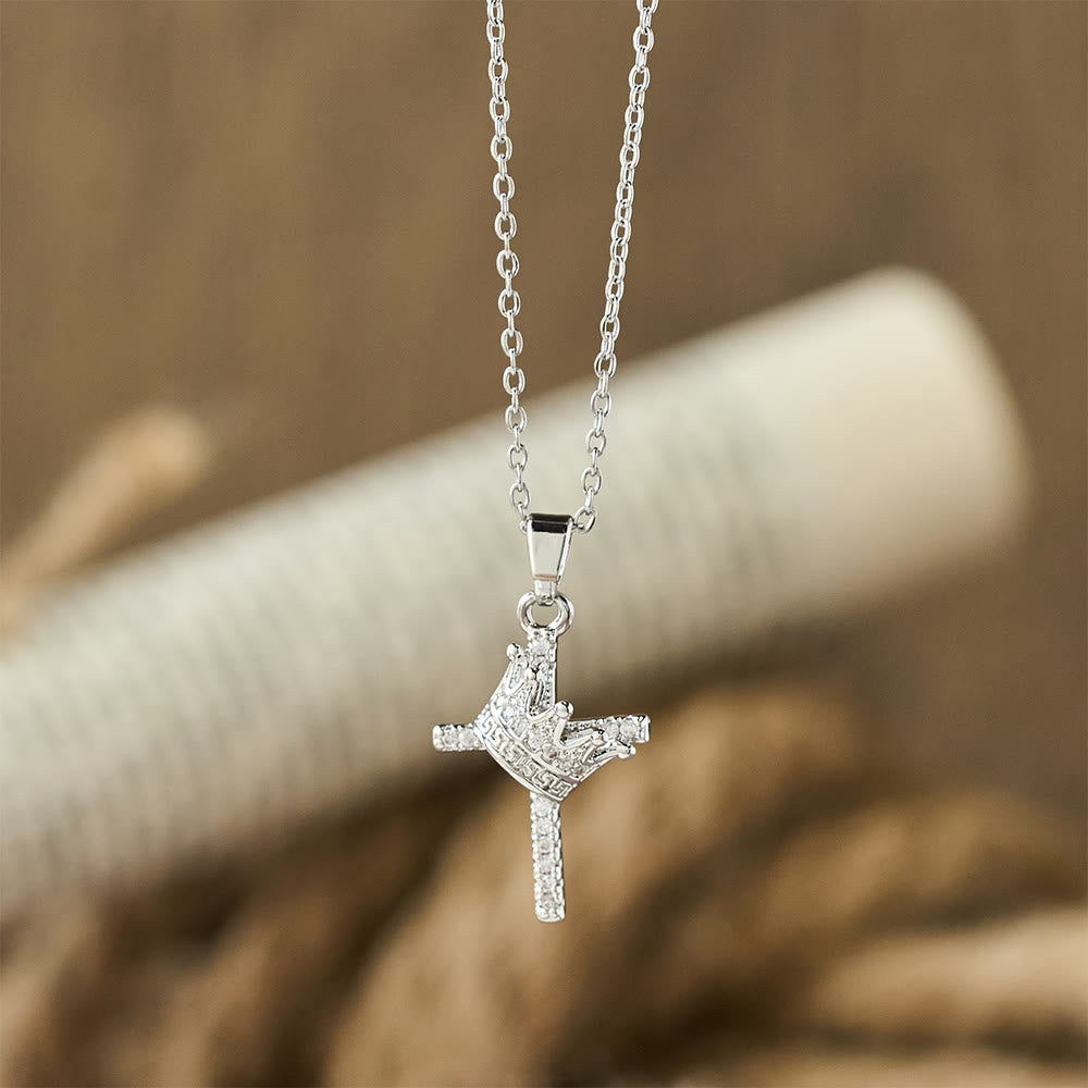 Christianartworkshop Cross & Crown Sparkle Necklace (2 Sizes): Embody Faith and Regal Devotion - image 14