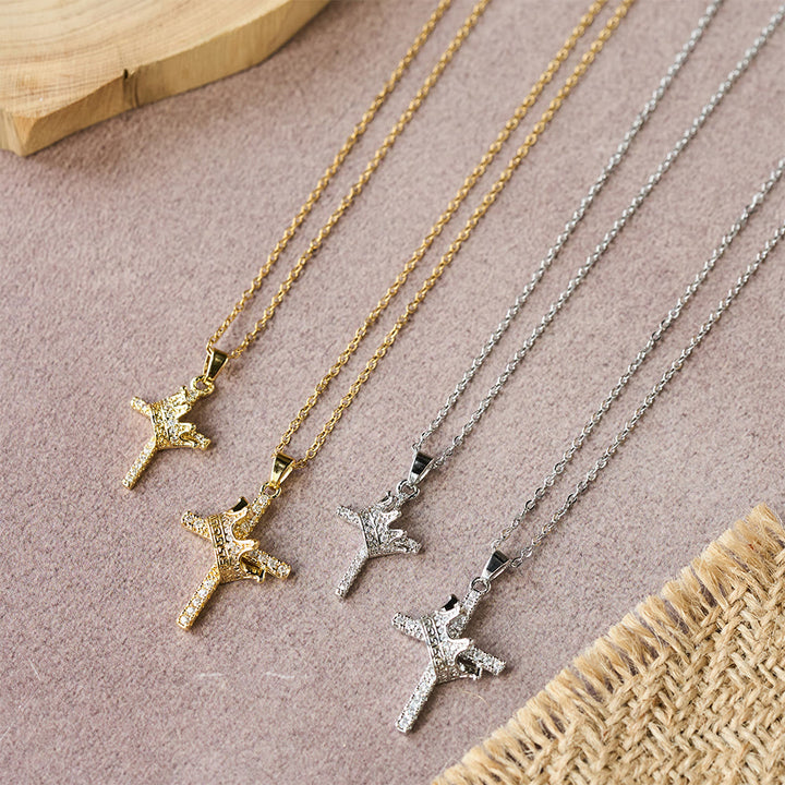 Christianartworkshop Cross & Crown Sparkle Necklace (2 Sizes): Embody Faith and Regal Devotion - image 1