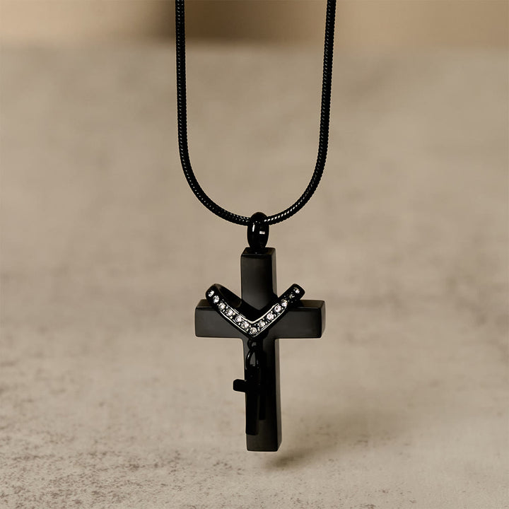 Christianartworkshop Detachable Inner Cross Necklace: Ground Your Faith in Love That Transcends - Black - image 3