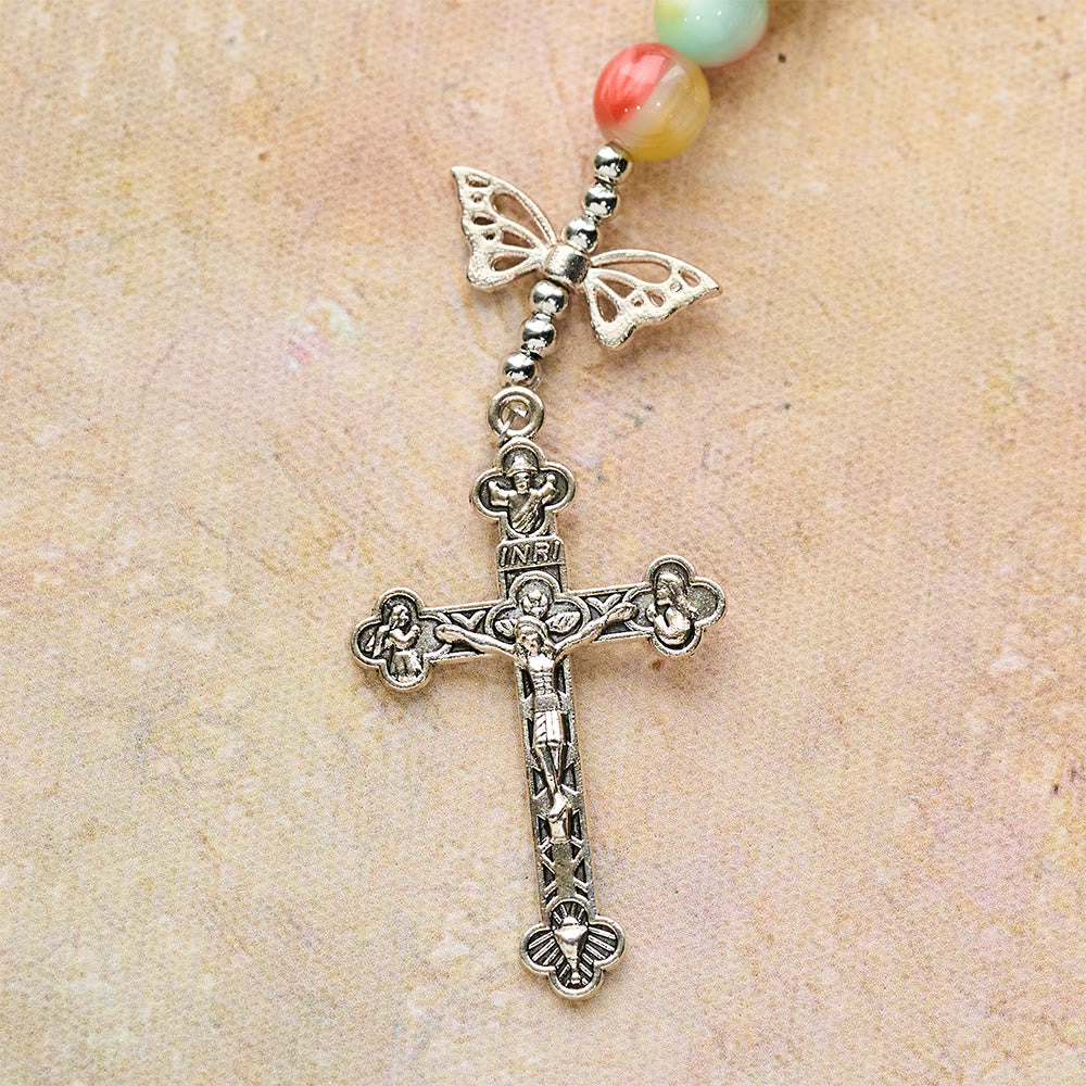 FREE Today: Tri-Color Fantasy Rosary with Whimsical Butterfly Wing Accents & Divine Mercy Devotion - image 8