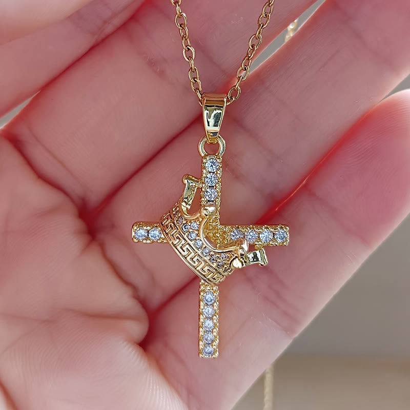 FREE Today: Cross & Crown Sparkle Necklace (2 Sizes): Embody Faith and Regal Devotion - image 5