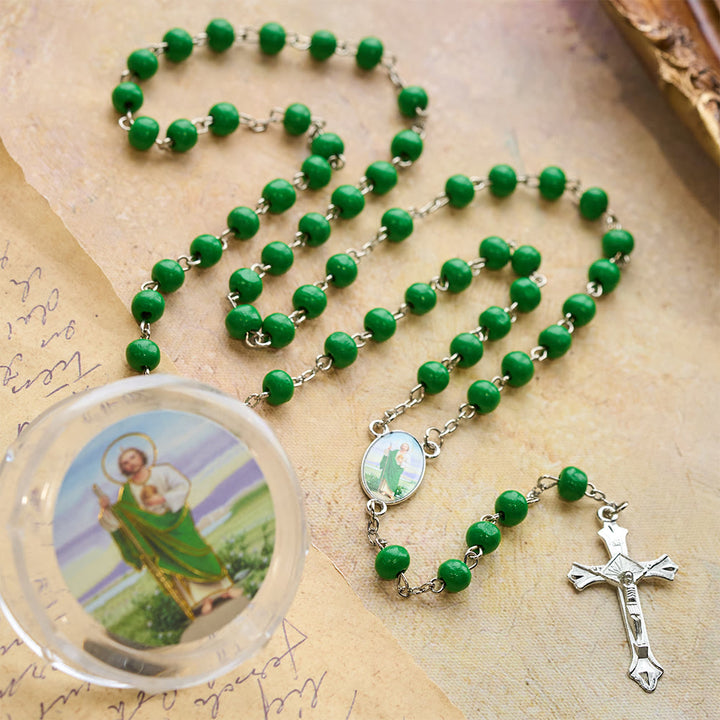 FREE Today: Saint Jude Scented Wood Rosary: Embody Faith and Fragrant Devotion - St.Jude & Crucifix - image 0