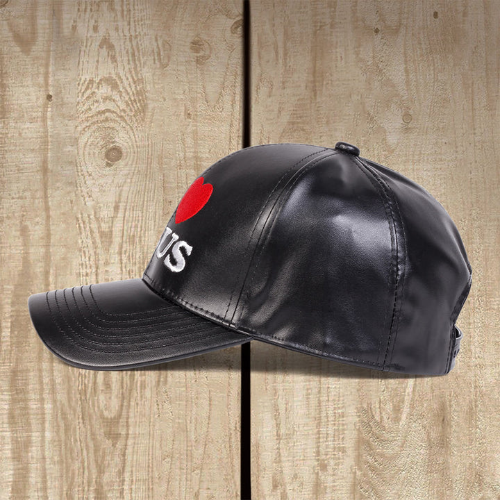 Christianartworkshop Devoted Love I Love JESUS PU Leather Baseball Cap: Wear Your Faith Boldly - image 1