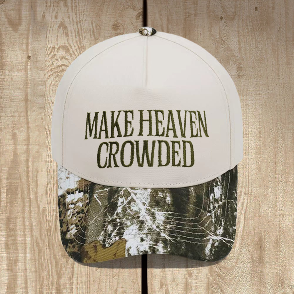 Christianartworkshop Make Heaven Crowded Structured Baseball Cap: Wear the Mission of the Gospel - Camo-Beige - image 0