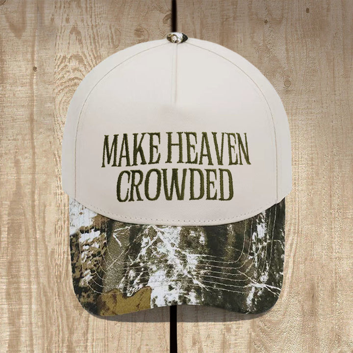 Christianartworkshop Make Heaven Crowded Structured Baseball Cap: Wear the Mission of the Gospel - Camo-Beige - image 0