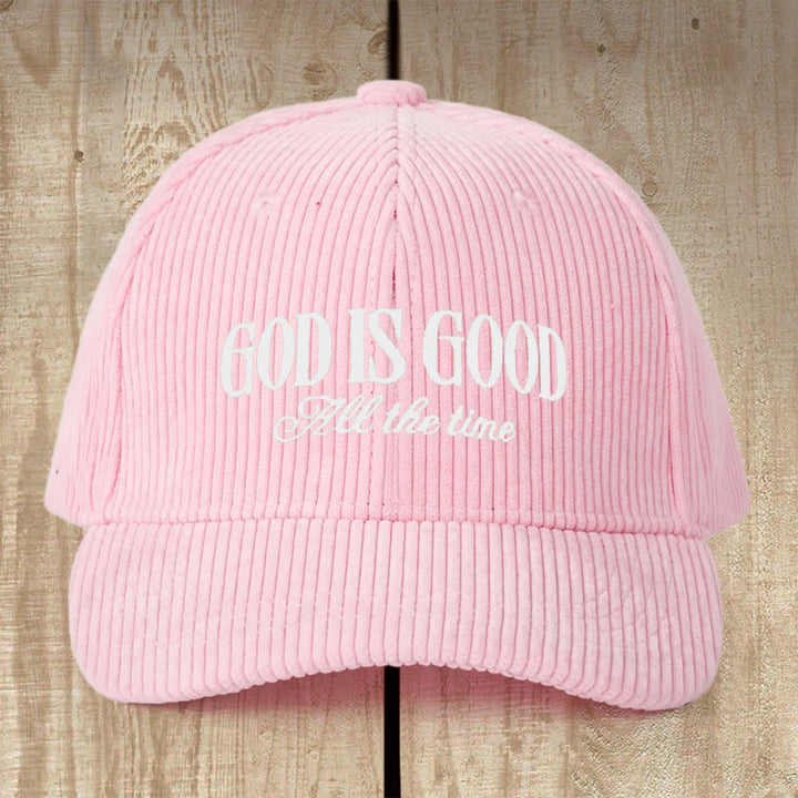 Christianartworkshop Corduroy God Is Good Cap: A Daily Reminder of His Constant Goodness - Pink - image 2