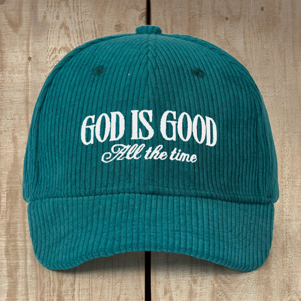 Christianartworkshop Corduroy God Is Good Cap: A Daily Reminder of His Constant Goodness - Dark Green - image 5
