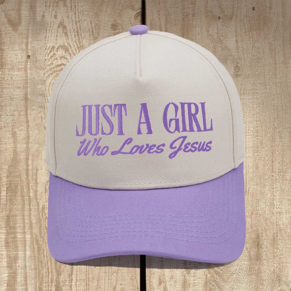 Christianartworkshop Just A Girl Who Loves Jesus Structured Baseball Cap: Wear Your Devotion with Pride - Purple - image 6