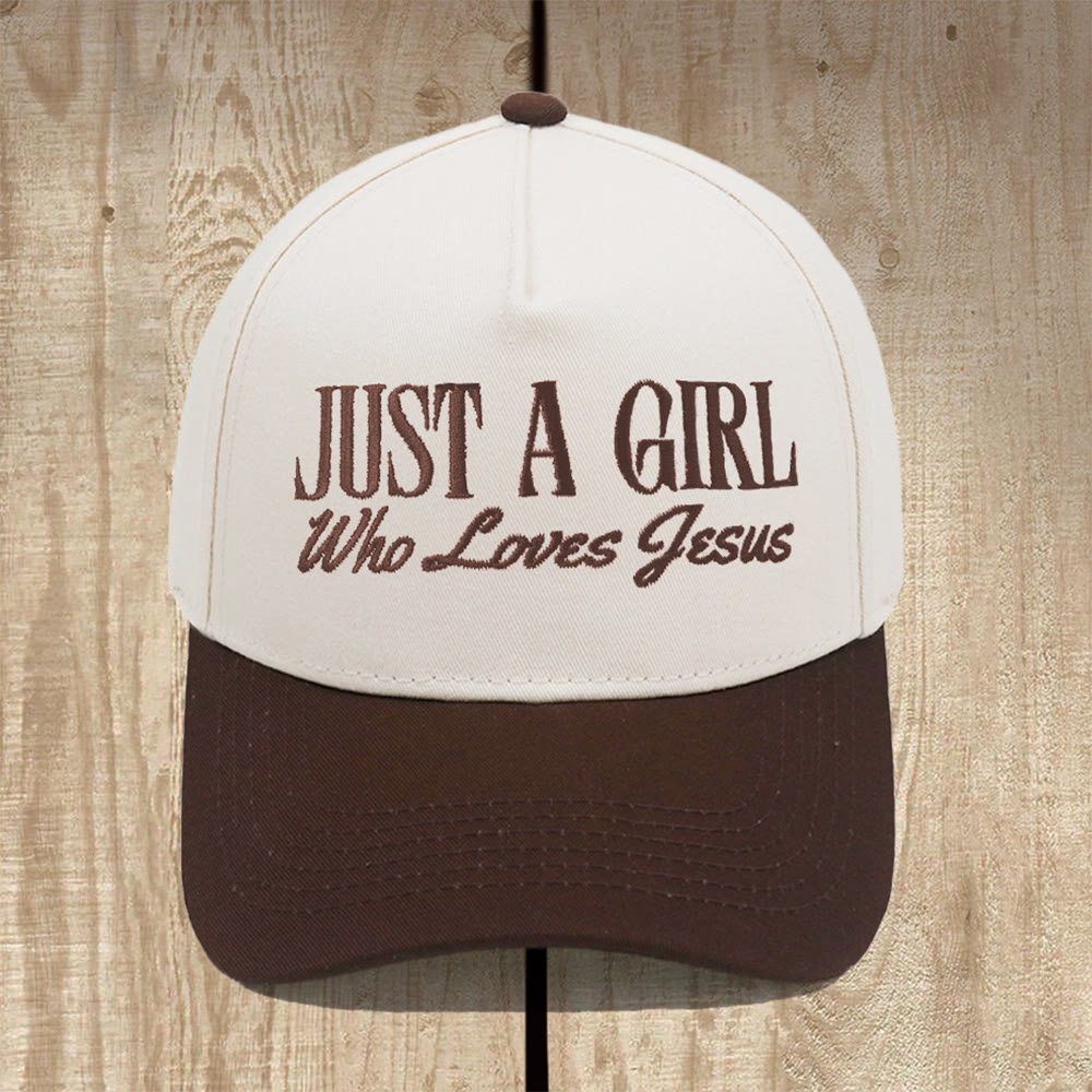 Christianartworkshop Just A Girl Who Loves Jesus Structured Baseball Cap: Wear Your Devotion with Pride - Coffee - image 10