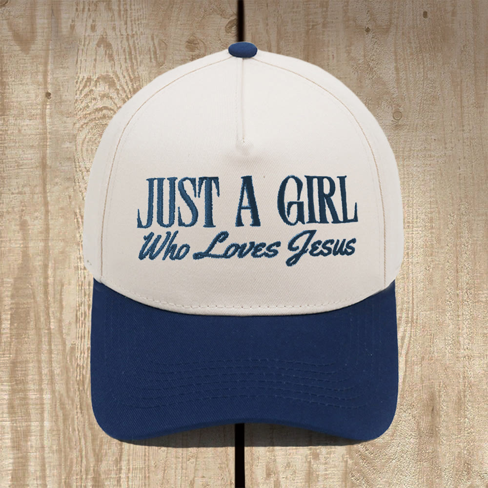 Christianartworkshop Just A Girl Who Loves Jesus Structured Baseball Cap: Wear Your Devotion with Pride - Navy Blue - image 9