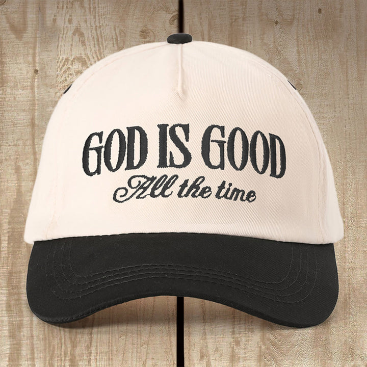 Christianartworkshop Encouraging God Is Good Cap: Thoughtful Gift for Every Believer - Black & Beige - image 3