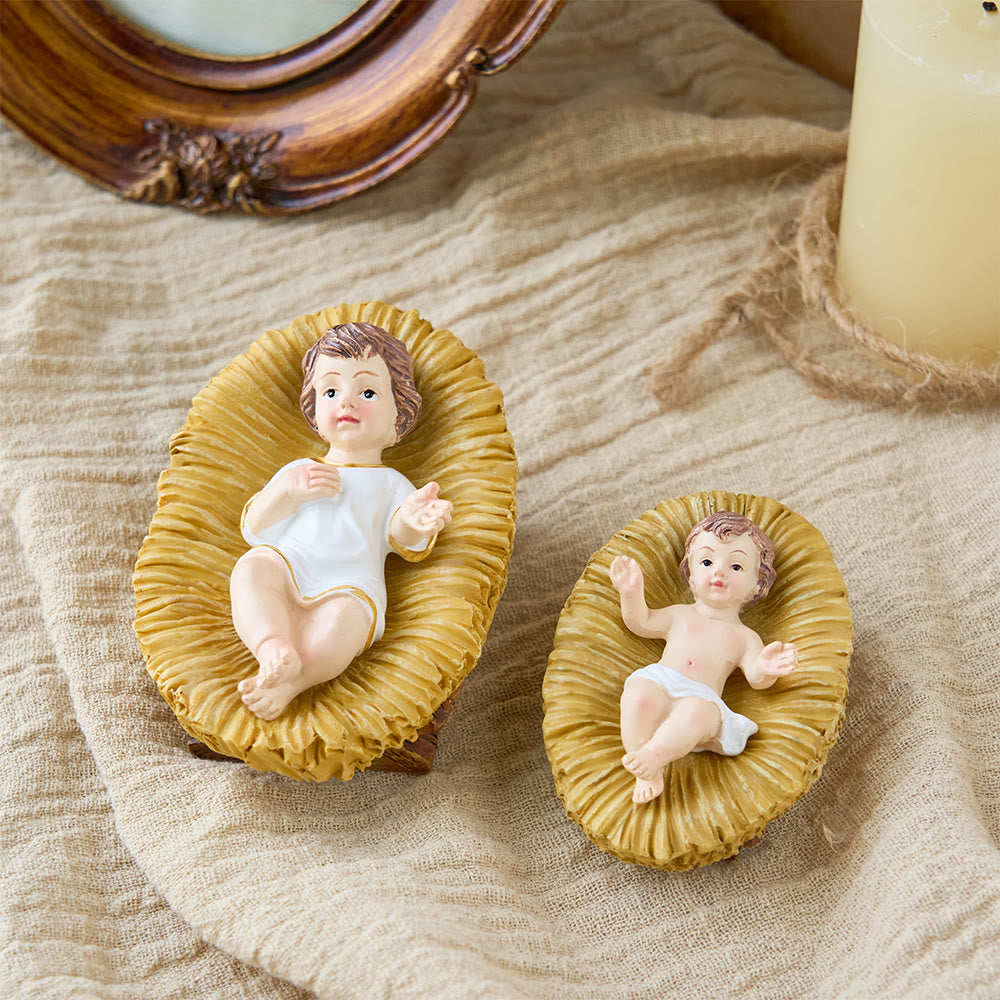 Christianartworkshop Lifelike Infant Jesus Manger Figurine Collection: A Symbol of the Sacred Miracle of Birth - image 3