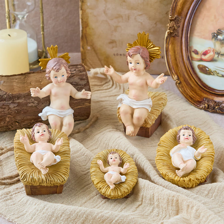 Christianartworkshop Lifelike Infant Jesus Manger Figurine Collection: A Symbol of the Sacred Miracle of Birth - image 1