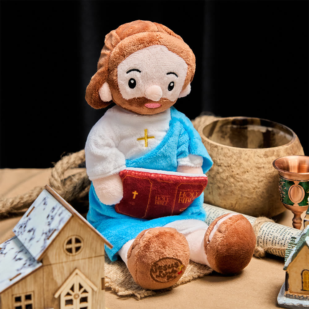 Christianartworkshop Jesus Plush Doll with Bible: Embody Divine Wisdom and Tender Comfort - Jesus - image 0