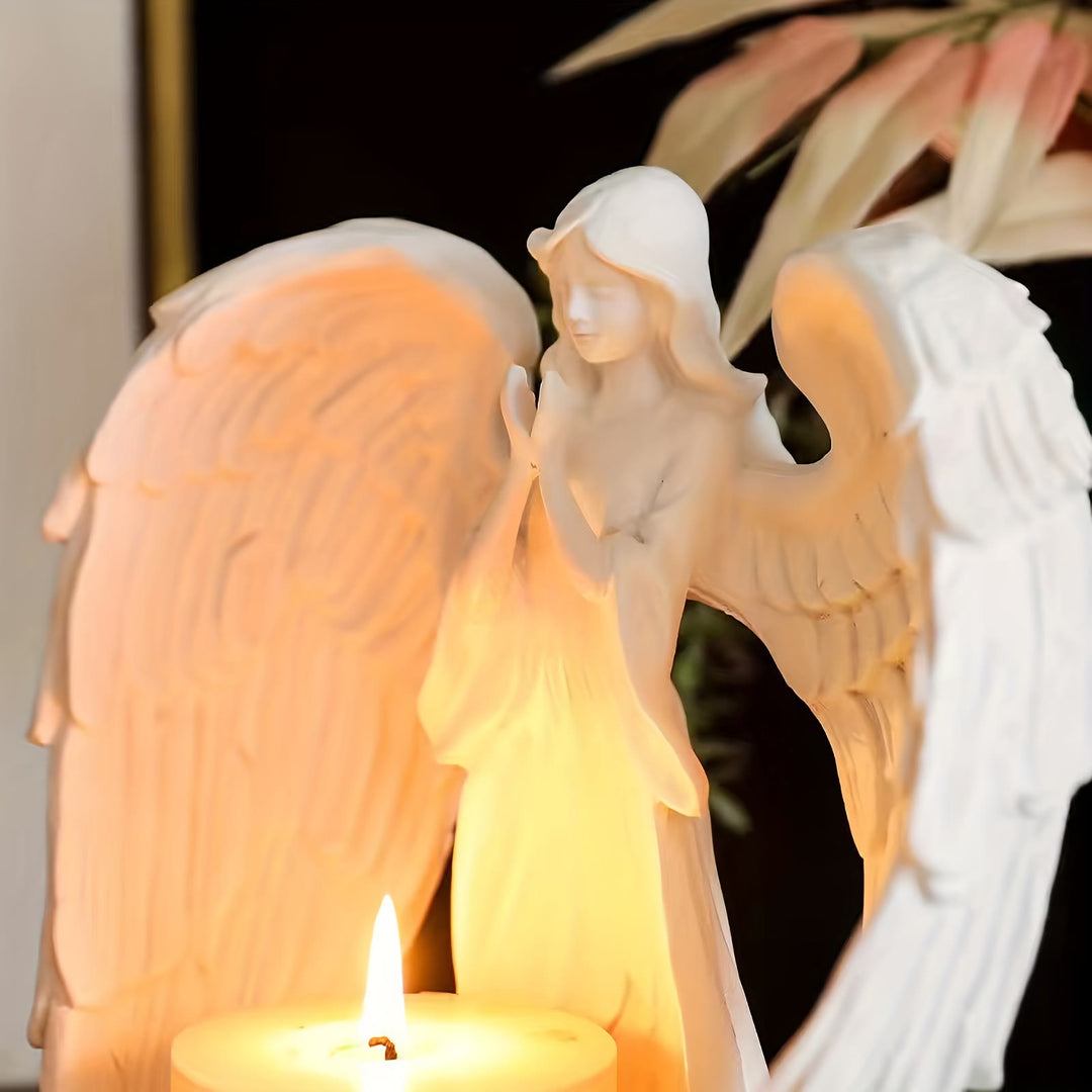 Christianartworkshop Guardian Angel Candle Holder with Outstretched Wings: Embody Divine Protection and Peace - image 1