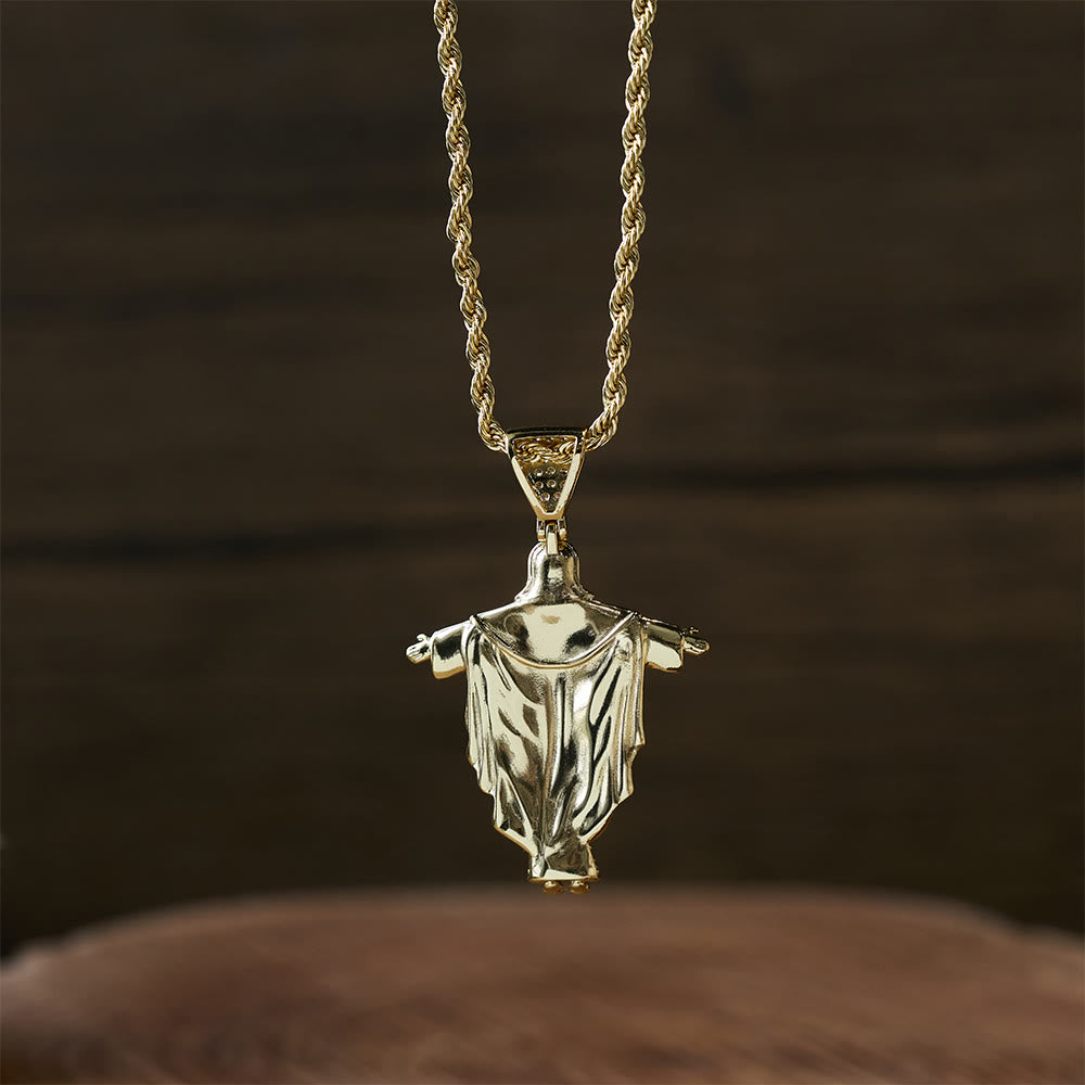 Christianartworkshop Iced Out Jesus Cross Pendant Necklace with Gift Box: Embody Divine Power and Bold Faith - image 2