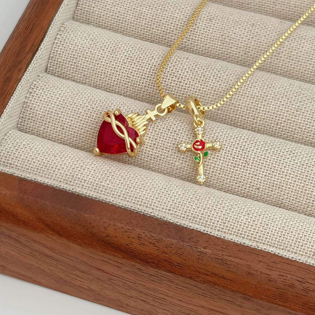 FREE Today: Sacred Heart & Rose Cross Pendant Necklace: Embody Divine Love and Redemptive Grace - image 3