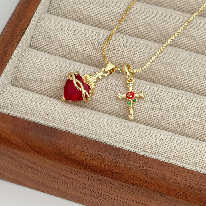 FREE Today: Sacred Heart & Rose Cross Pendant Necklace: Embody Divine Love and Redemptive Grace - image 3