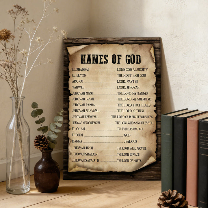 Christianartworkshop Names of God Parchment Wall Art Print: A Symbol of His Unchanging Identity - image 1