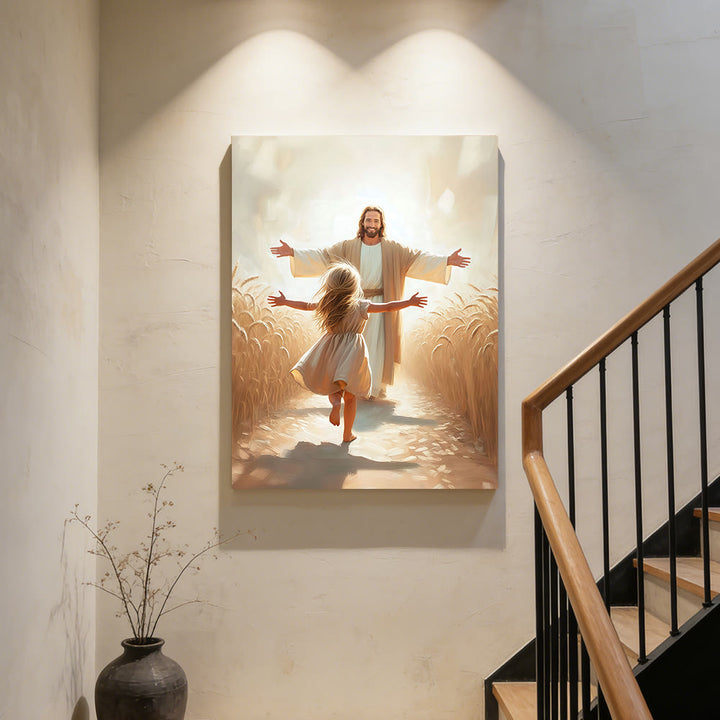 Christianartworkshop Run to Jesus Embrace Wall Art Prints: A Symbol of Unconditional Divine Love - image 2