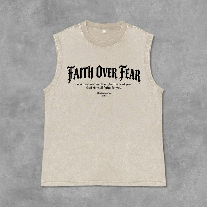Christianartworkshop Faith Over Fear Crown of Thorns Unisex Washed Tank Top - image 29