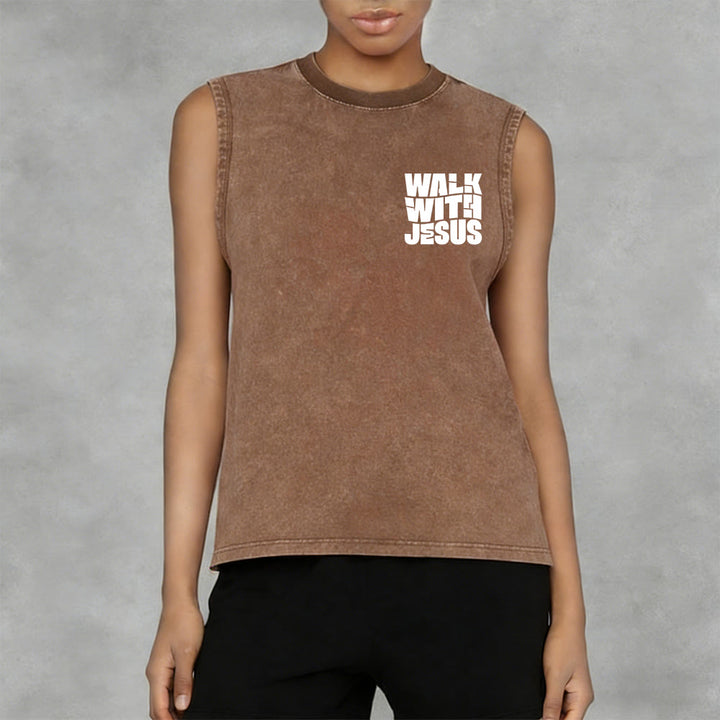 Christianartworkshop Talk With Jesus Block Letter Unisex Washed Tank Top: A Symbol of Daily Devotion - image 26