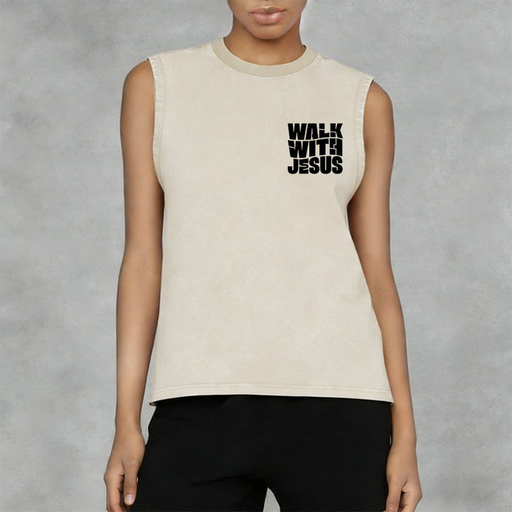 Christianartworkshop Talk With Jesus Block Letter Unisex Washed Tank Top: A Symbol of Daily Devotion - image 5