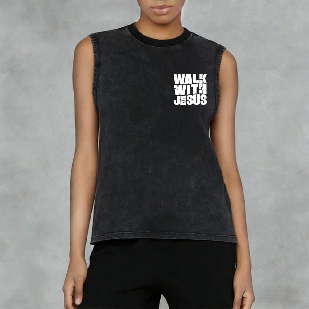 Christianartworkshop Talk With Jesus Block Letter Unisex Washed Tank Top: A Symbol of Daily Devotion - image 33