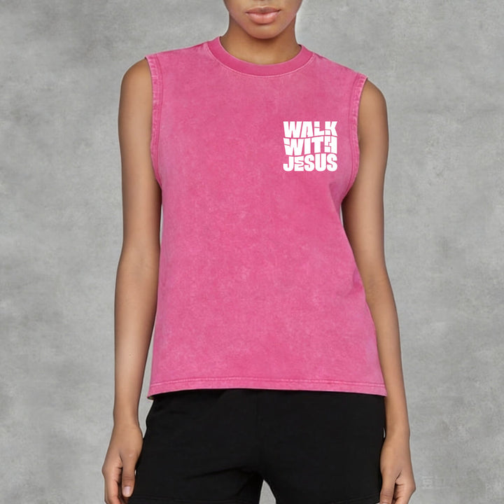 Christianartworkshop Talk With Jesus Block Letter Unisex Washed Tank Top: A Symbol of Daily Devotion - image 12