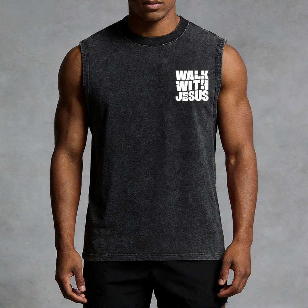 Christianartworkshop Talk With Jesus Block Letter Unisex Washed Tank Top: A Symbol of Daily Devotion - image 31