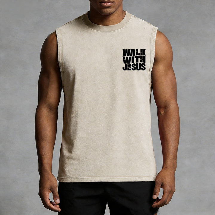 Christianartworkshop Talk With Jesus Block Letter Unisex Washed Tank Top: A Symbol of Daily Devotion - image 3