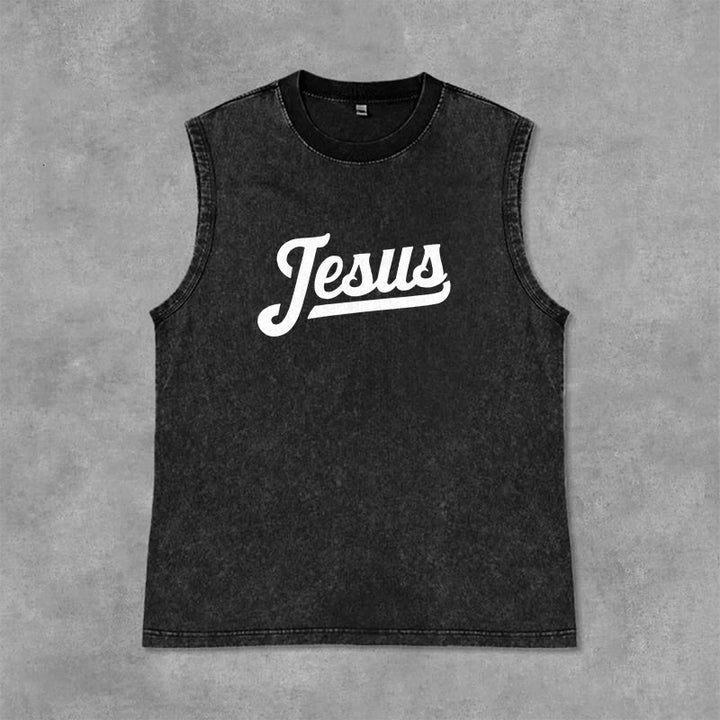Christianartworkshop Jesus: Crown of Thorns Sketch Unisex Washed Tank Top - image 1