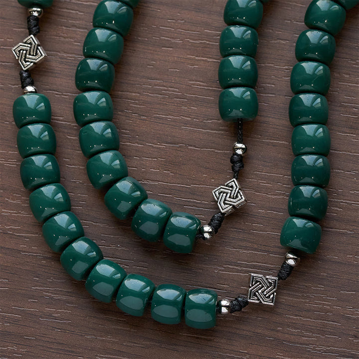 Christianartworkshop Vintage Celtic Knot Olive Green Rosary with Vintage Silver Crucifix - image 7