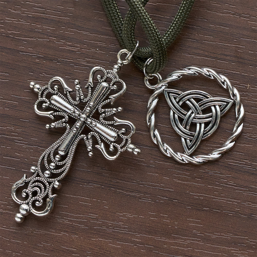 Christianartworkshop Irish Blessing Lucky Faith Pocket Rosary  with Eternal Knot Green White Wood Beads - image 15