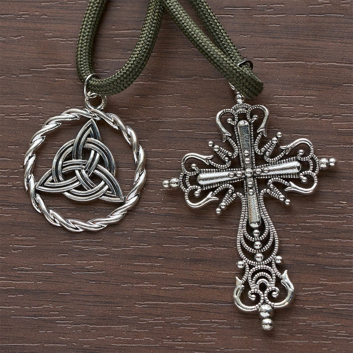 Christianartworkshop Irish Blessing Lucky Faith Pocket Rosary  with Eternal Knot Green White Wood Beads - image 14