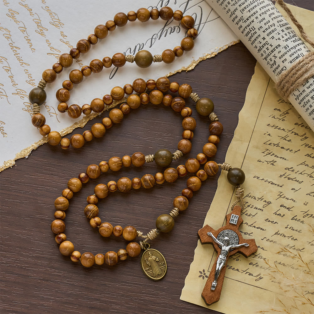 FREE Today: Heritage Natural Wood Traditional Rosary: Mixed Yellow Sandalwood, Green Sandalwood & Pine - image 4