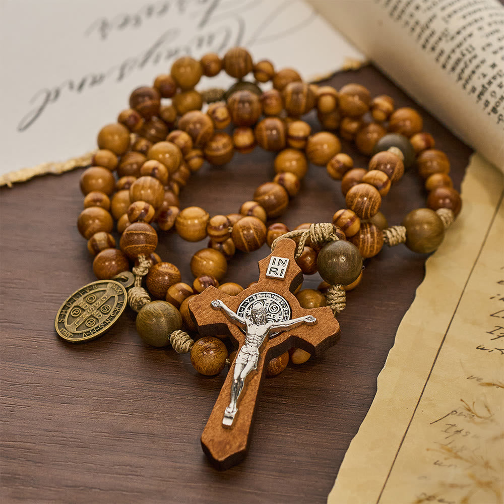 FREE Today: Heritage Natural Wood Traditional Rosary: Mixed Yellow Sandalwood, Green Sandalwood & Pine - image 5
