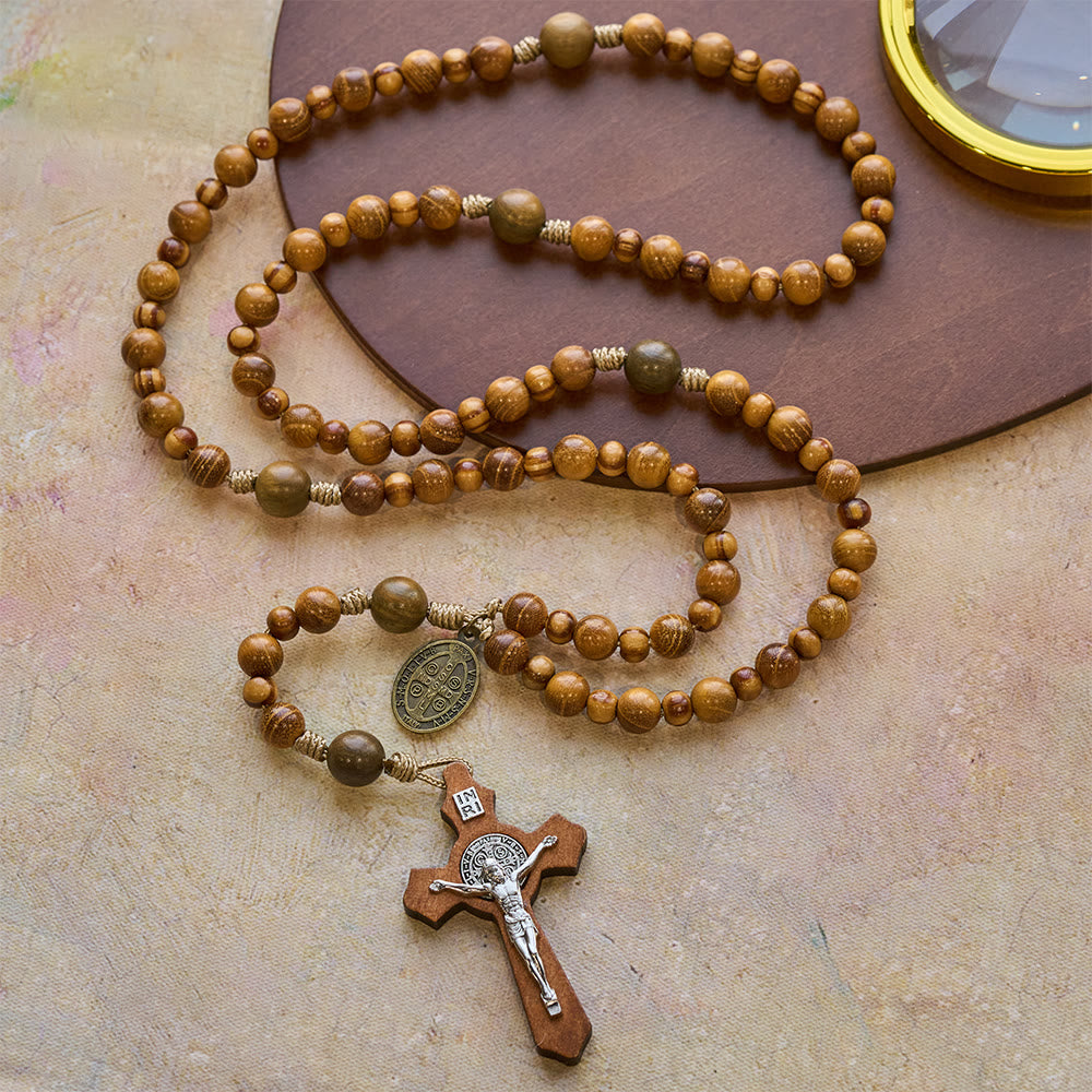 FREE Today: Heritage Natural Wood Traditional Rosary: Mixed Yellow Sandalwood, Green Sandalwood & Pine - image 3
